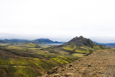 Scenic view of mountains against clear sky