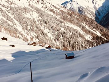 Scenic view of snow covered field