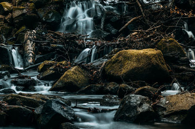 Scenic view of waterfall