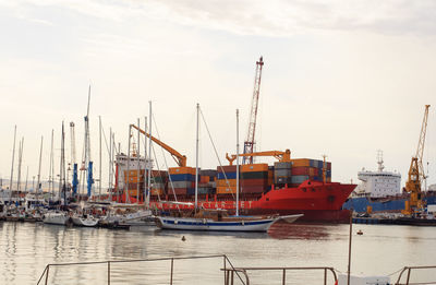 Boats in harbor