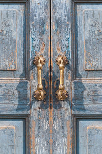 Close-up of old wooden door