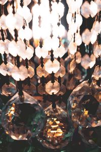 Close-up of illuminated chandelier
