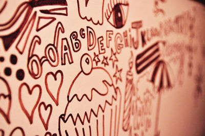 Close-up of carving on wall