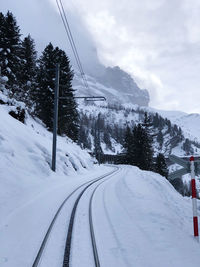 Snow covered mountain against sky