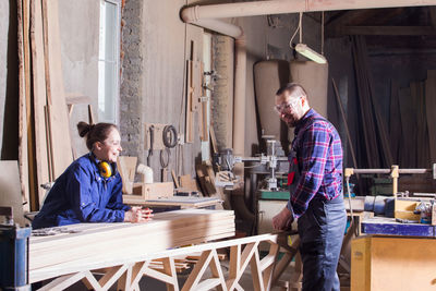 Man working on table