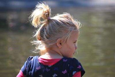 Close-up of girl with blond hair