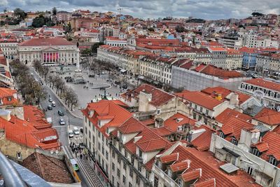 High angle view of townscape