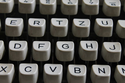 Typewriter keyboard close-up