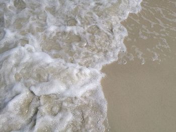 Close-up of water on beach