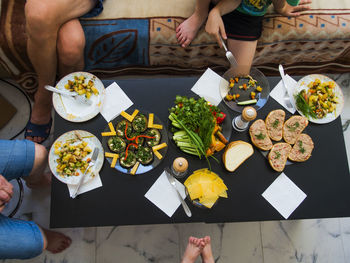 Food on table at gathering