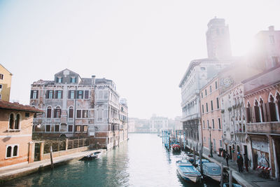 View of canal in city