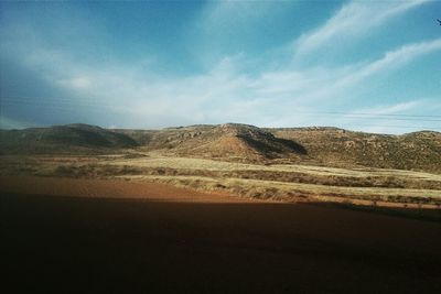 Scenic view of landscape against cloudy sky