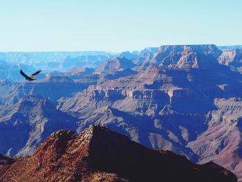 Scenic view of mountains against clear sky