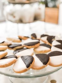 High angle view of dessert on table