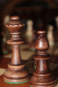 Close-up of chess pieces