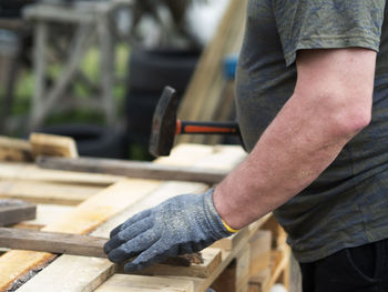 Man working on wood