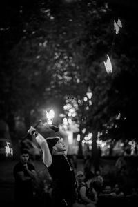 Group of people enjoying at music concert