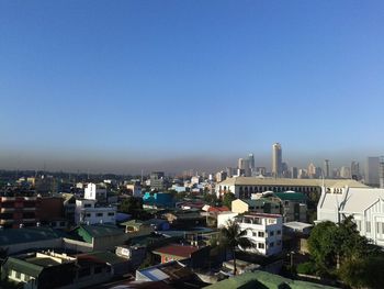 High angle view of cityscape against sky