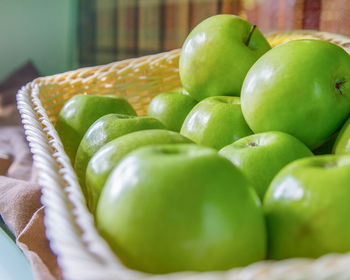 Close-up of apples in basket