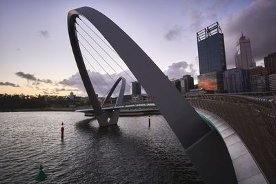 Bridge over river in city