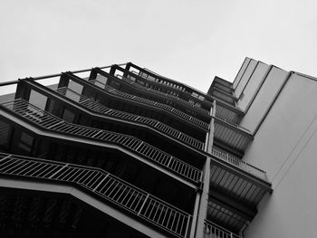 Low angle view of staircase against clear sky