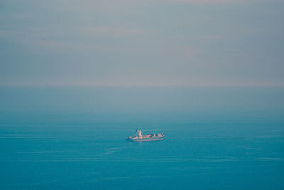 Cargo ship departing from barcelona port 