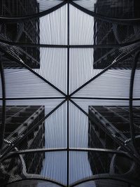Directly below shot of ceiling of building