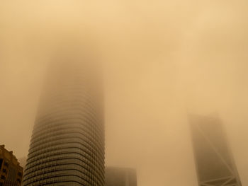 Low angle view of modern buildings in city