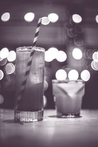 Close-up of drinks on table