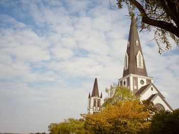 Low angle view of church against sky