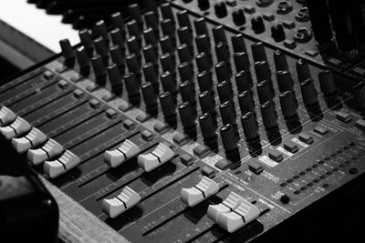 Close-up of sound mixer