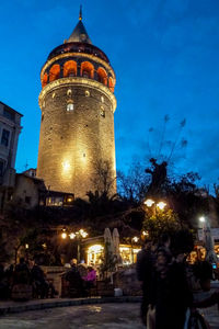 City lit up at night