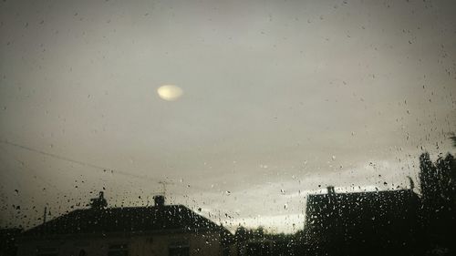 Close-up of water drops on glass