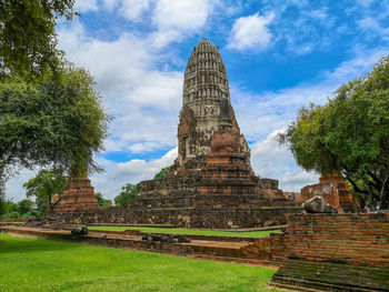 View of temple against cloudy sky