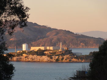 Scenic view of lake and mountains