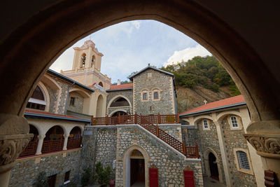 Low angle view of historic building against sky