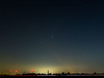 Scenic view of star field against sky at night