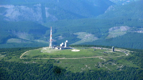 Communications tower on top of mountain