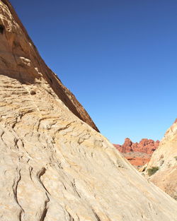 Low angle view of rock formations in desert