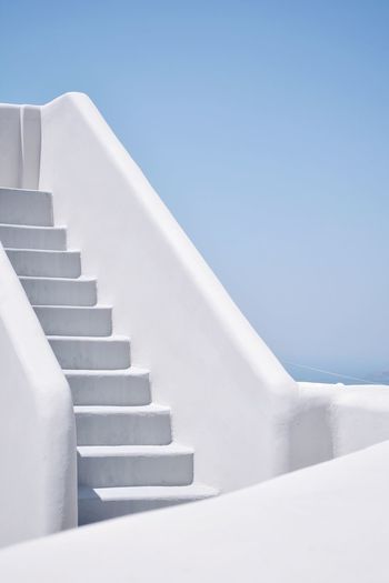 Low angle view of white steps