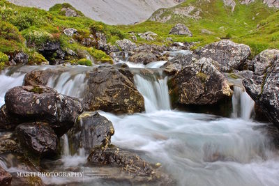 Scenic view of waterfall