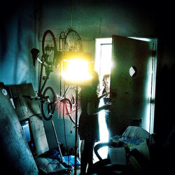 Close-up of illuminated lamp