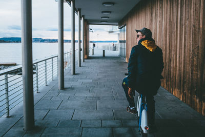 Man standing in corridor