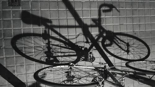 High angle view of bicycle