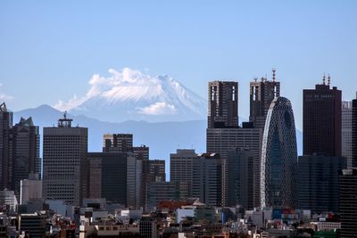 Modern buildings in city against sky