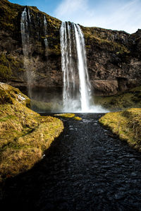 Scenic view of waterfall