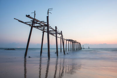 Scenic view of sea against sky at sunset