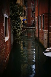 Reflection of man in water