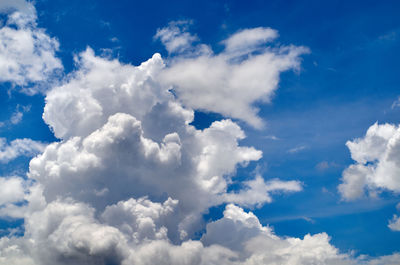 Low angle view of clouds in blue sky