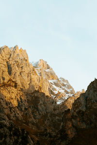 Rock formations against clear sky